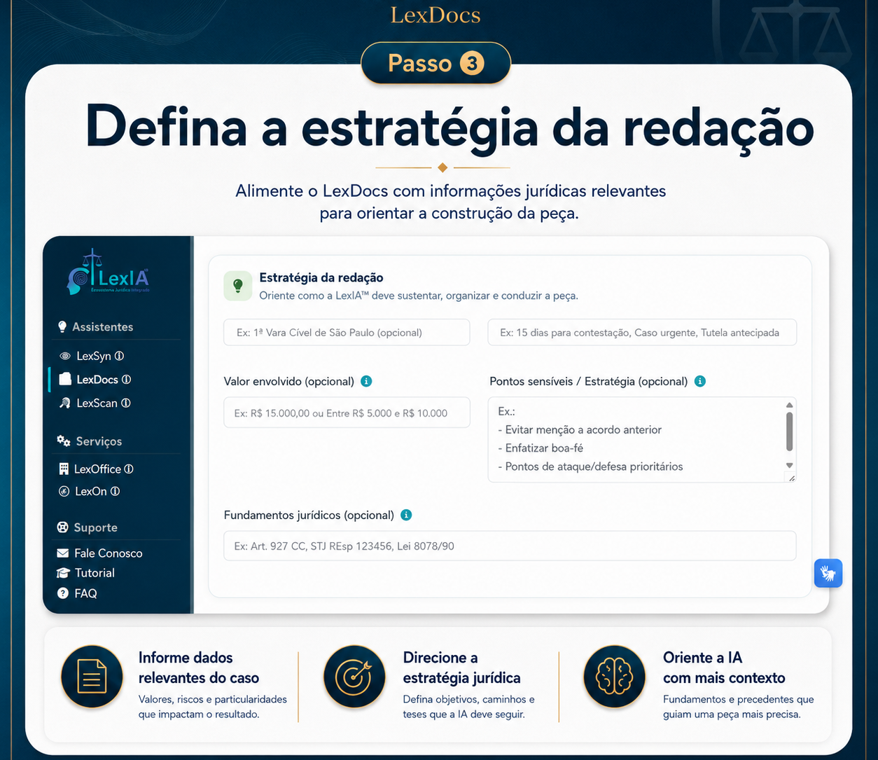 Estratégia de redação no LexDocs