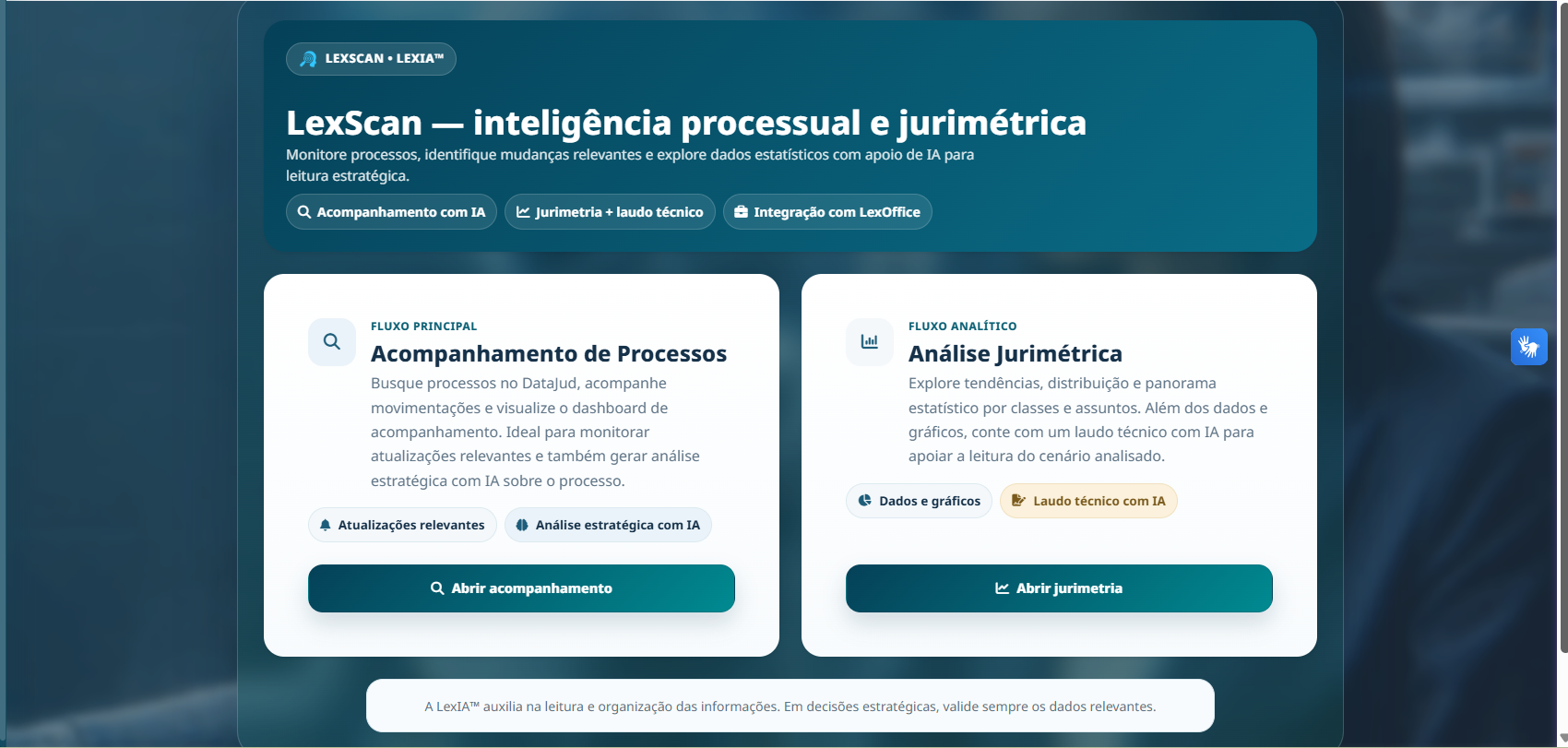 LexScan com análise jurimétrica
