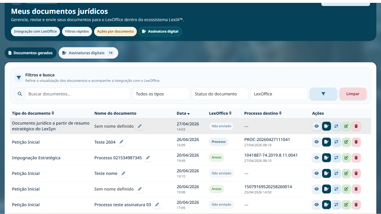 Meus documentos jurídicos no LexDocs